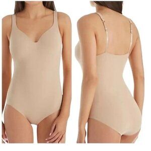 Wacoal Bodysuit Size 38D Try a Little Slenderness Style 801165 Nude Brief Toast